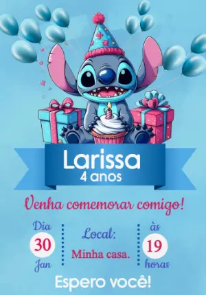 Invitación de cumpleaños Stitch – Estático – Priscila