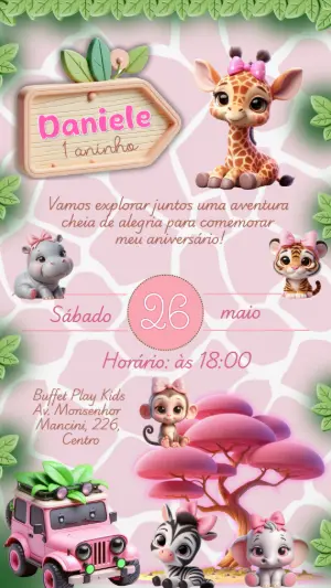 Safari Birthday Invitation – Static – Felicity Artes