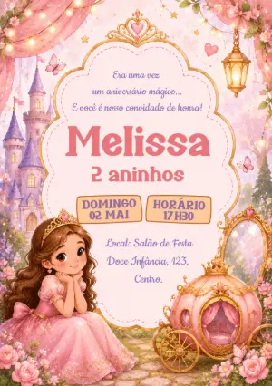 Invitación de cumpleaños Princesas – Estático – Idesign Personalizados