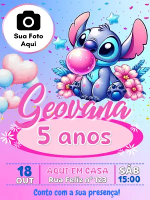 Invitación de cumpleaños Stitch – Estático – Magic Arte Digital