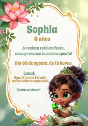 Invitación de cumpleaños Princesas – Estático – CollorGraph Convites