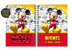 Capa de Agenda Mickey Mouse para Editar e Imprimir Online