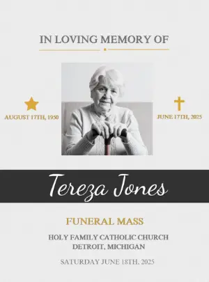 Elegant Funeral Mass Memorial Invitation to Edit Online
