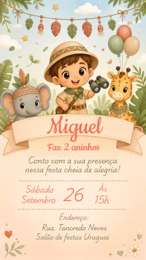 Safari Birthday Invitation – Static – CollorGraph Convites