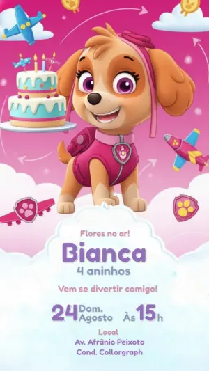 Invito di compleanno Paw Patrol – Statico – CollorGraph EDITOR