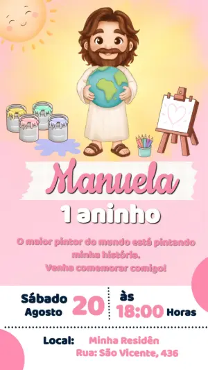 Convite de Aniversário O Maior Pintor do Mundo Editável