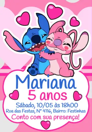 Invitación de cumpleaños Stitch – Estático – Crazyume Designer