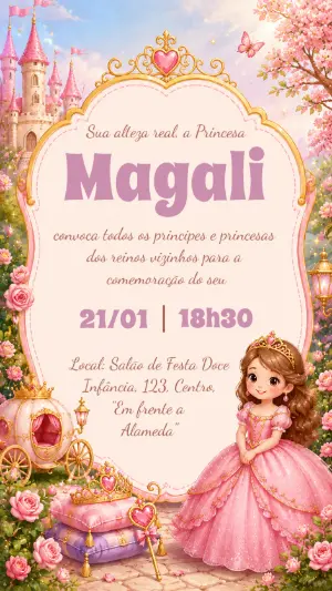 Invitación de cumpleaños Princesas – Estático – Idesign Personalizados