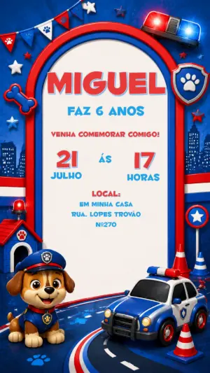 Invito di compleanno Paw Patrol – Statico – CollorGraph EDITOR