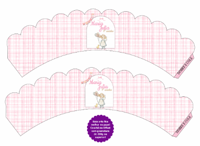Saia para Cupcake Aniversário Menina Gansinha Editável