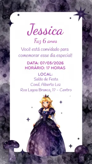 Invitación de cumpleaños Princesas – Estático – CollorGraph EDITOR