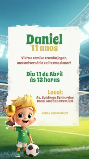 Soccer Birthday Invitation – Static – CollorGraph Convites