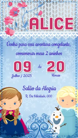 Frozen Birthday Invitation – Static – Bucle