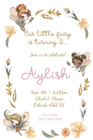 Whimsical Fairy Birthday Invitation | Editable Digital Template