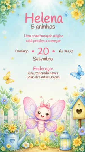 Invitación de cumpleaños Jardín encantado – Estático – CollorGraph Convites