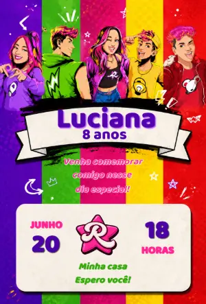 Convite de Aniversário Infantil EmillyVick Editável