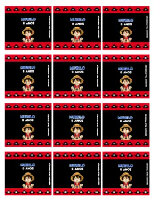 Adesivo para Bala Personalizada Aniversário One Piece