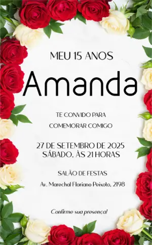 Quinceañera Invitation – Static – Convite digital - Edite você mesmo