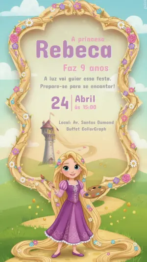 Invitación de cumpleaños Princesas – Estático – CollorGraph Convites