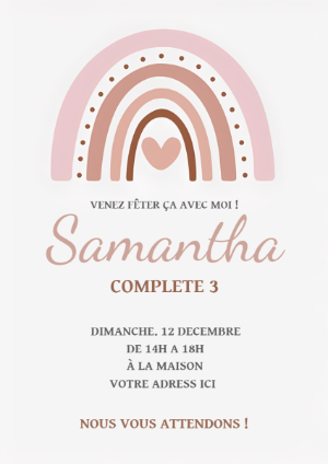 Invitation Anniversaire Arc-en-ciel Bohème Modèle à Modifier