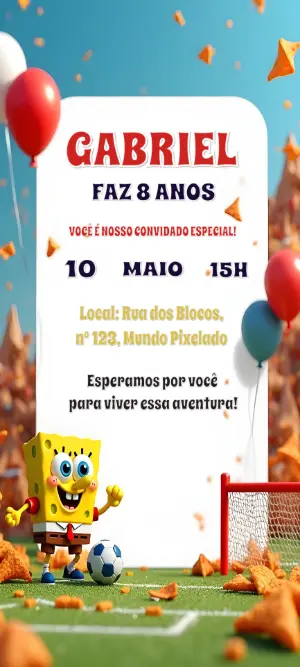 Soccer Birthday Invitation – Static – Convites Digitais Exclusivos