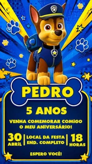 Invito di compleanno Paw Patrol – Statico – Decore Arte