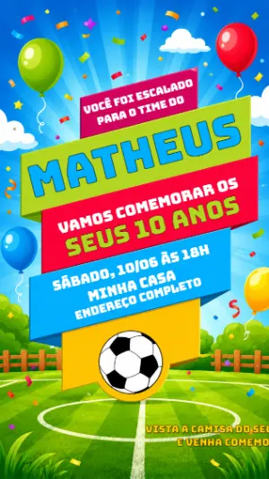 Soccer Birthday Invitation – Static – Jonathan Fiuza