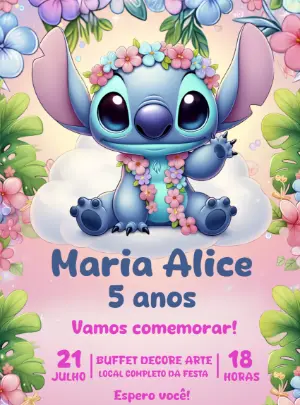 Stitch Birthday Invitation – Static – Decore Arte