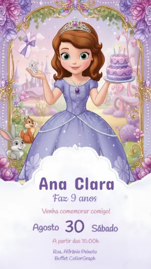 Invitación de cumpleaños Princesas – Estático – CollorGraph Convites