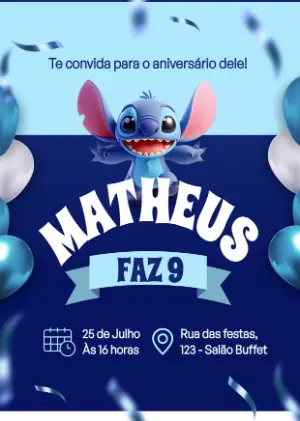 Invitación de cumpleaños Stitch – Estático – Danjo