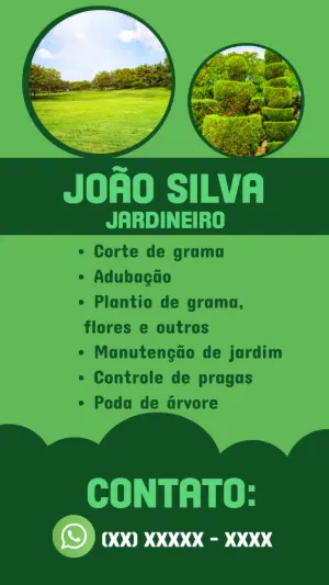 Cartão de Visita Jardineiro Profissional para Editar Online