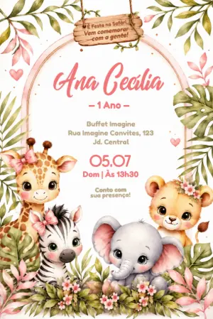 Safari Birthday Invitation – Static – Érika Souza Studio