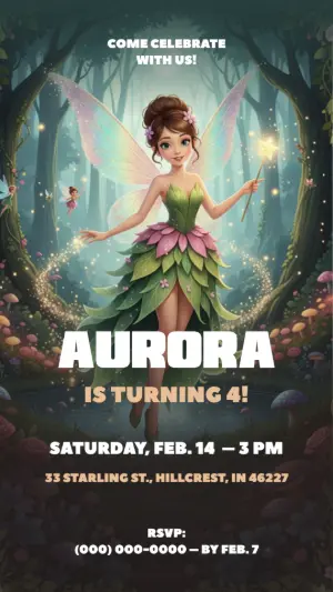 Editable Fairy Birthday Invitation | Enchanted Forest Theme