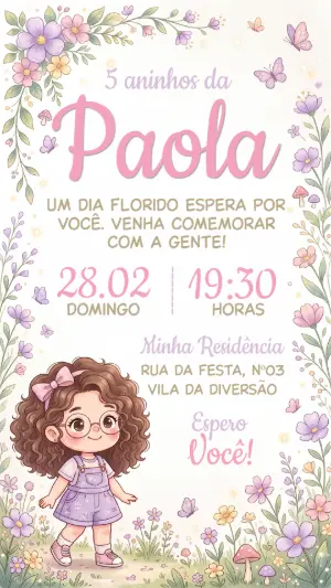 魔法花园生日邀请函 – 静态 – Convide aê!
