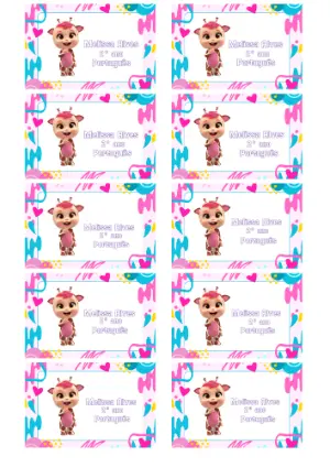 Etiqueta Escolar Infantil Cry Babies Colorida para Editar
