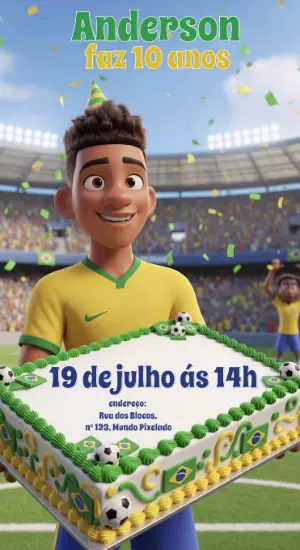 Soccer Birthday Invitation – Static – Convites Digitais Exclusivos