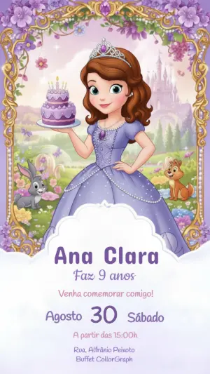 Invitación de cumpleaños Princesas – Estático – CollorGraph Convites