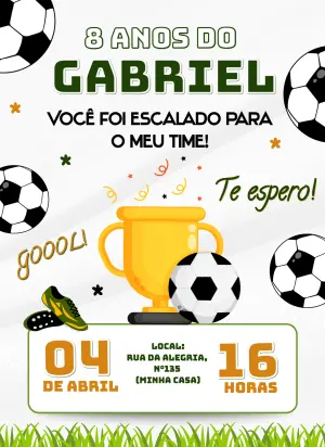 Soccer Birthday Invitation – Static – Borboleta Convites