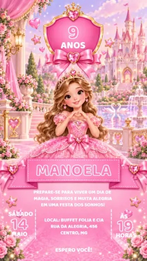 Invitación de cumpleaños Princesas – Estático – Felicity Artes