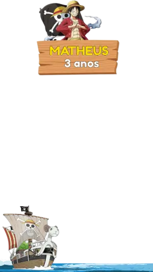 Moldura de Aniversário One Piece para Stories para Editar Online