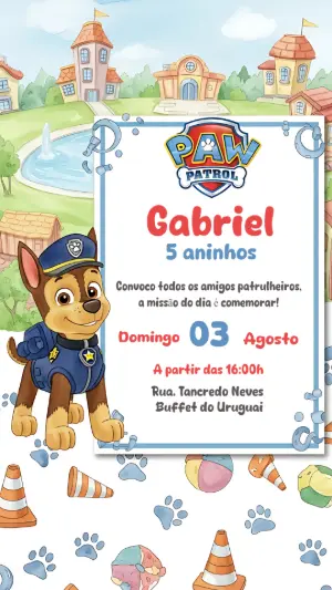 Paw Patrol Birthday Invitation – Static – CollorGraph Convites