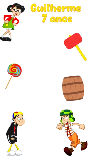 Moldura Stories Turma do Chaves Colorido para Editar
