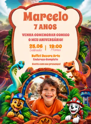 Invito di compleanno Paw Patrol – Statico – Decore Arte