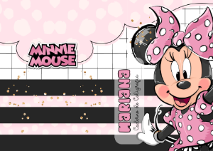 Capa de Caderno Minnie Mouse Rosa para Editar Online