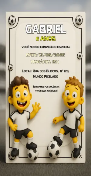 Soccer Birthday Invitation – Static – Convites Digitais Exclusivos
