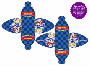 Caixa Porta Bombom do Sonic para Editar e Imprimir