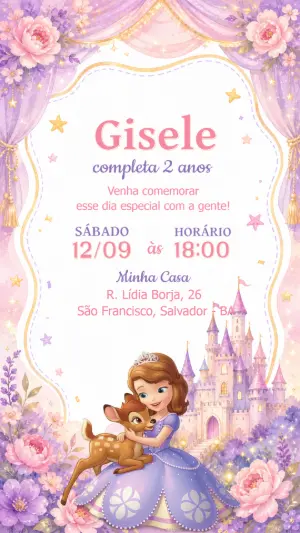 Invitación de cumpleaños Princesas – Estático – CollorGraph EDITOR