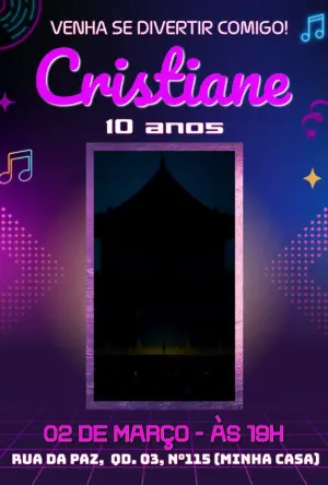 Convite Animado Aniversário Guerreiras do K-Pop Neon para Editar