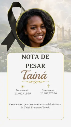 Nota de Pesar Céu e Paraíso Editável com Foto para Homenagem