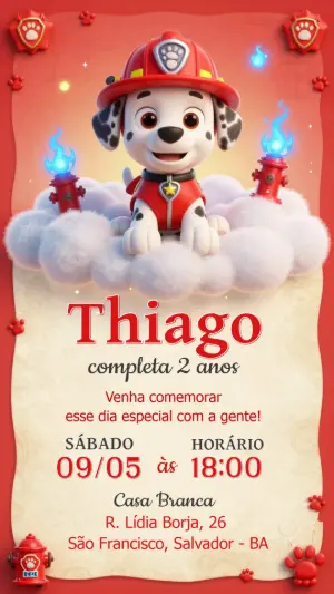 Invito di compleanno Paw Patrol – Statico – CollorGraph EDITOR